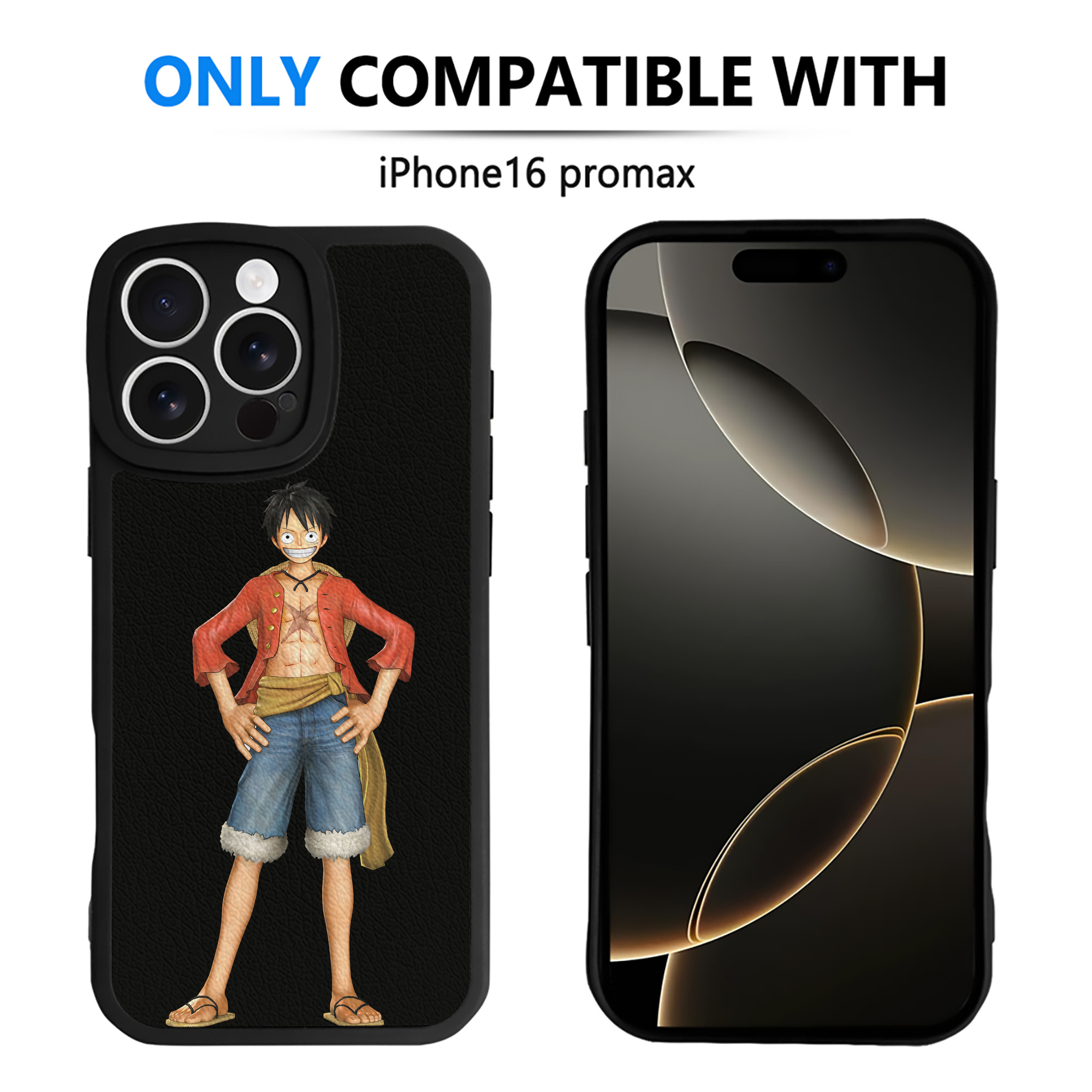 （画像用） ワンピース モンキー・D・ルフィ ONE PIECE Monkey D. Luffy 【iPhone 16シリーズ対応】シリコンスマホケース（レザー調） 材質：シリコン